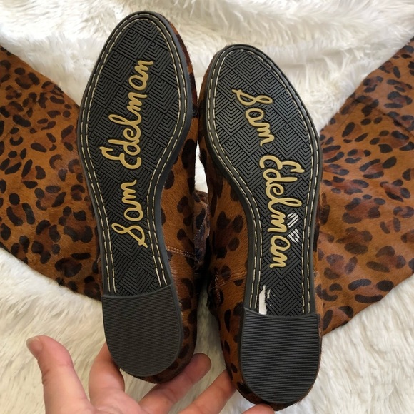 Sam Edelman James Knee High Leopard Print Calf Hair Boot Women’s Size 6 - Picture 11 of 14